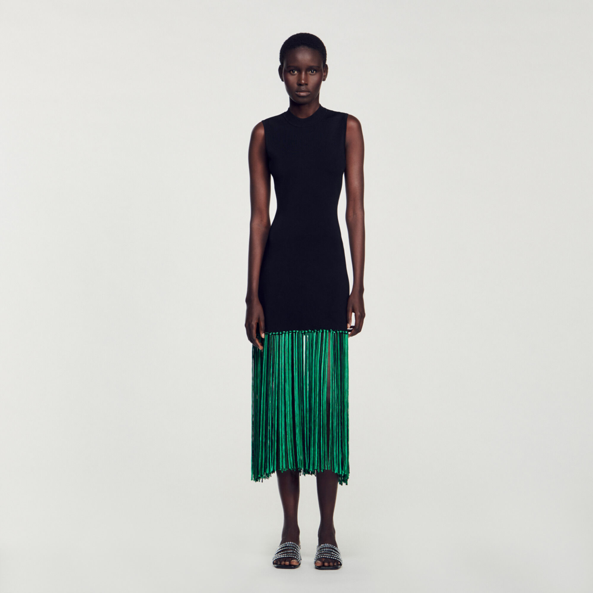 Fringed Dress : Dresses&nbsp; color Black