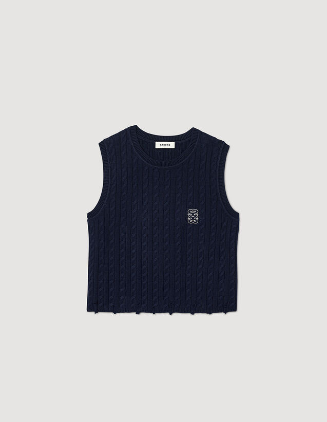 Sleeveless Knit Jumper : Sweaters & Cardigans color Ecru