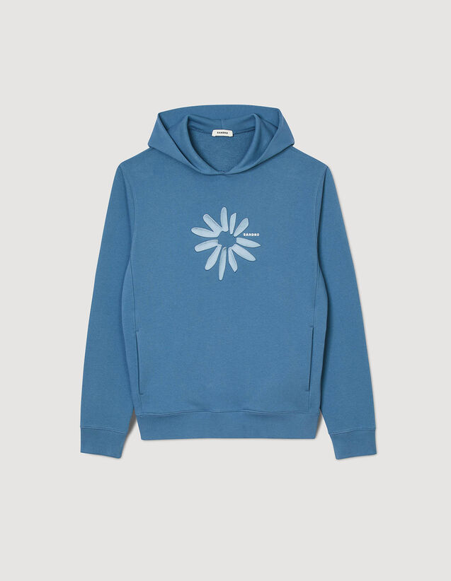 Cotton Flower Hoodie : Tops & T-shirts color Blue Grey