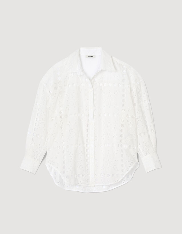 Broderie Anglaise Shirt : Shirts color white