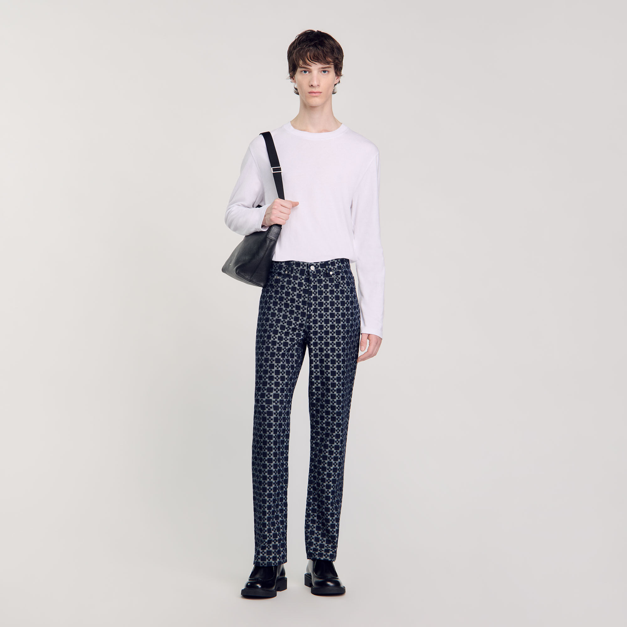 Regular-Fit Square Cross Jeans : Pants & Shorts color Navy Blue