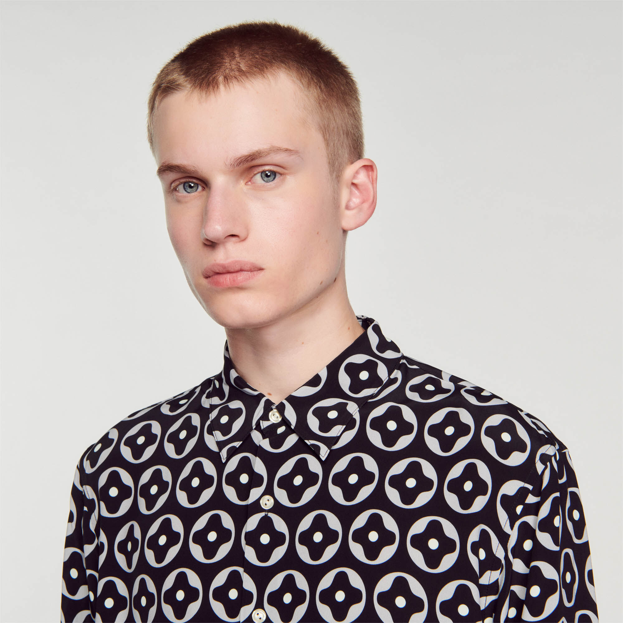 Loose Printed Shirt : Shirts color Grey