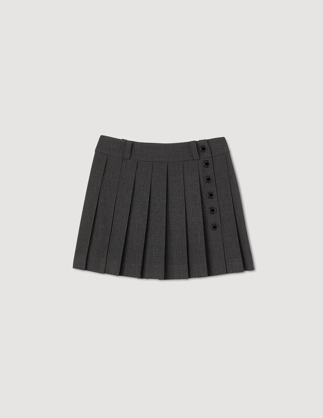Checked Mini Skirt : Skirts & Shorts color Grey / Black