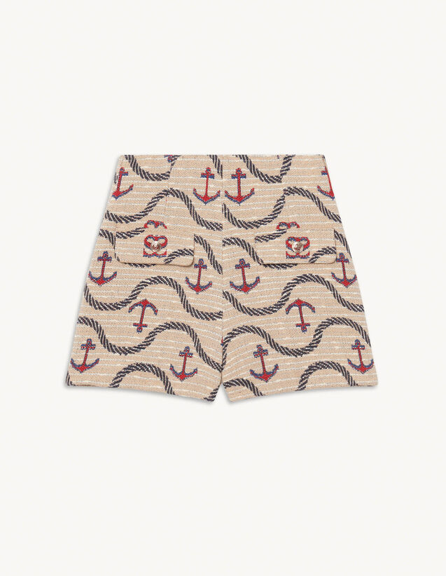 Fancy Jacquard Shorts : Skirts & Shorts color Red