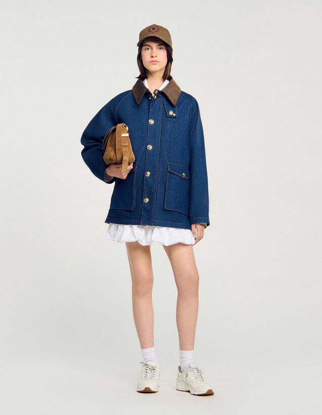 Denim Workwear Jacket - SFPOU00710 | sandro-paris.com Denim Workwear Jacket : Coats color Blue Jean