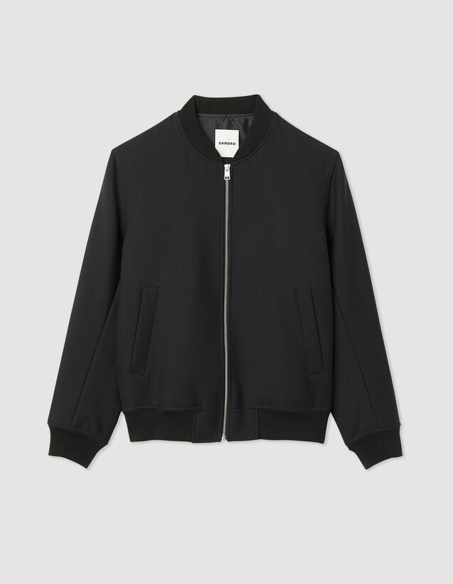 Wool Varsity Jacket : Trench coats & Coats color Black