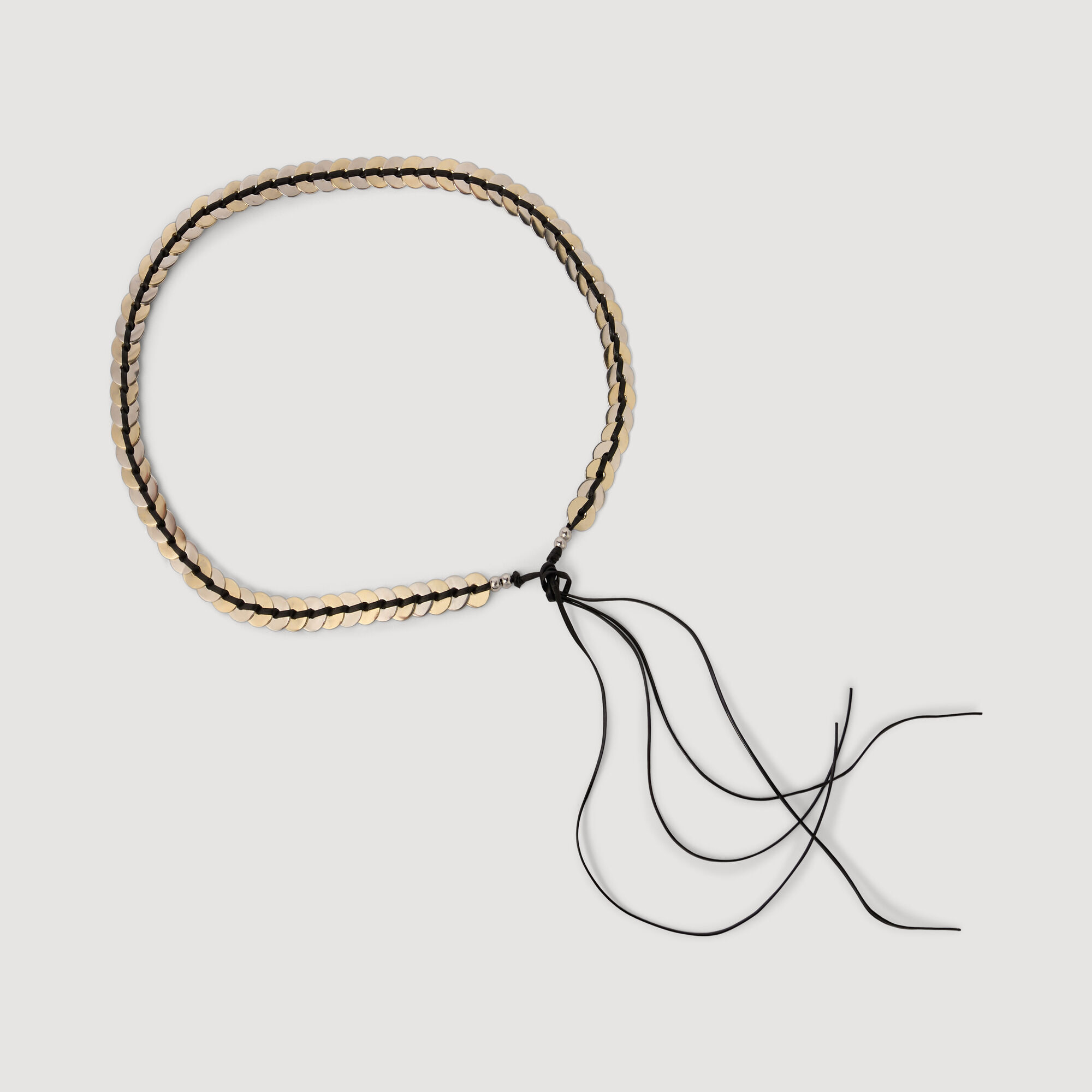 Jewellery Belt With Leather Tie : Belts color Silver