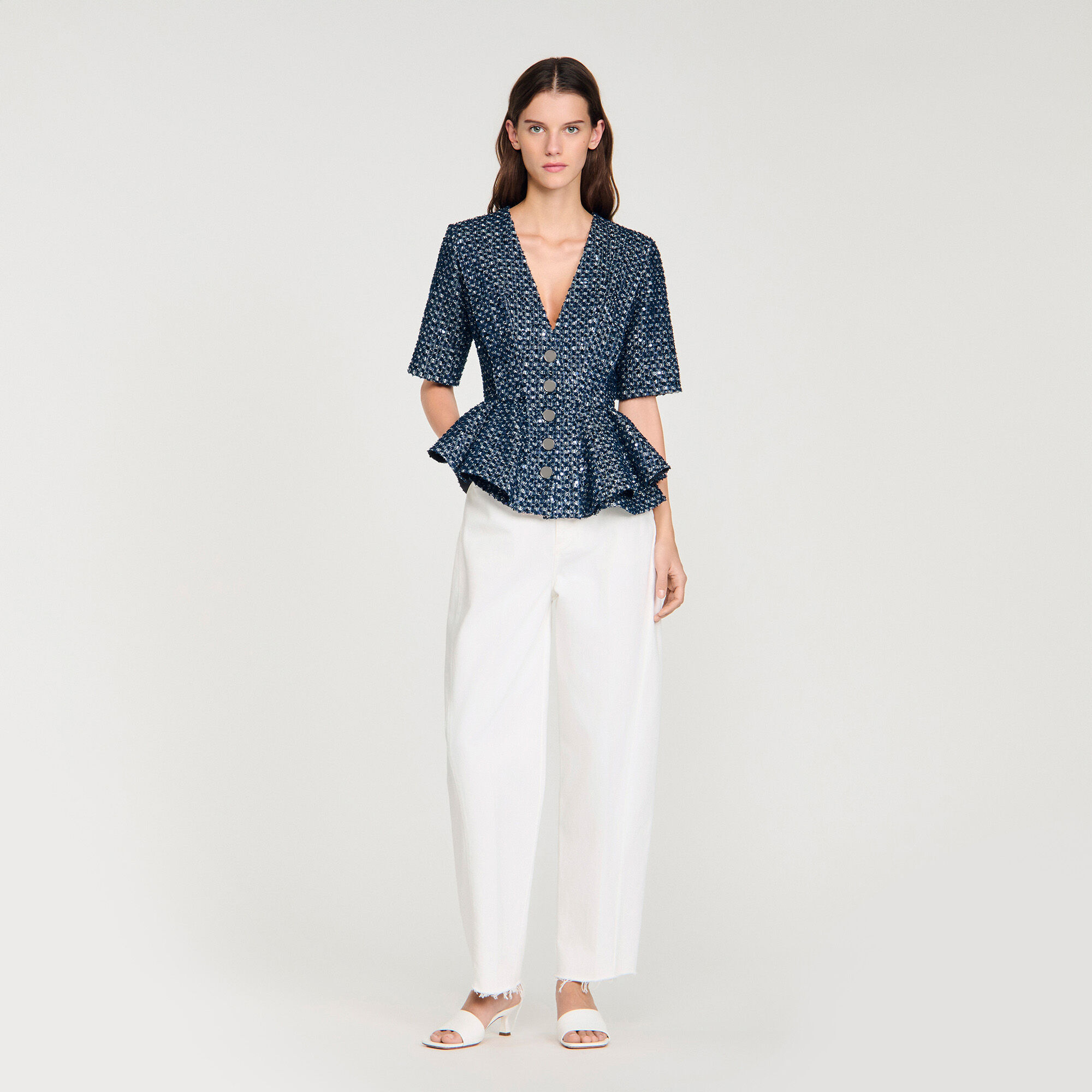 Sequinned Jacket : Blazers & Jackets color Navy Blue