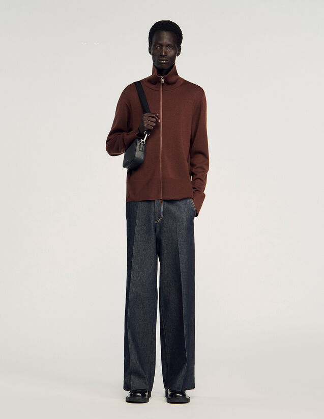 Wool Trucker Jacket - SHPTR00716 | sandro-paris.com Wool Trucker Jacket : Sweaters & Cardigans color Sky Blue