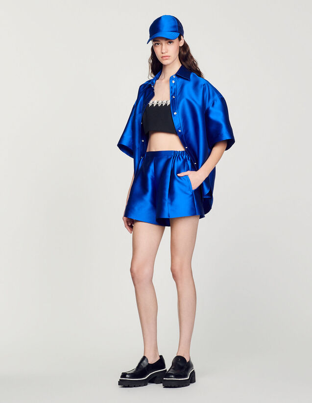 Satin Shorts : Skirts & Shorts color Electric blue