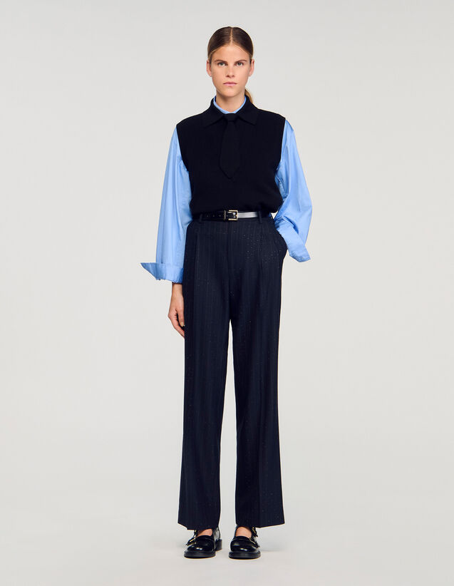 Tie-Neck Jumper - SFPPU02689 | sandro-paris.com Tie-Neck Jumper : Sweaters & Cardigans color Black