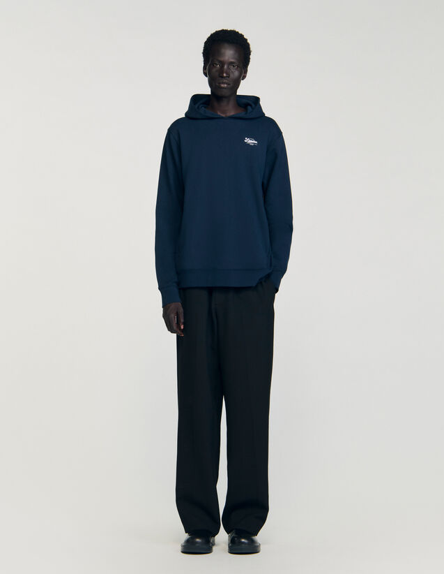 Logo Sweatshirt - SHPSW00776 | sandro-paris.com Logo Sweatshirt : Sweatshirts color Midnight Blue