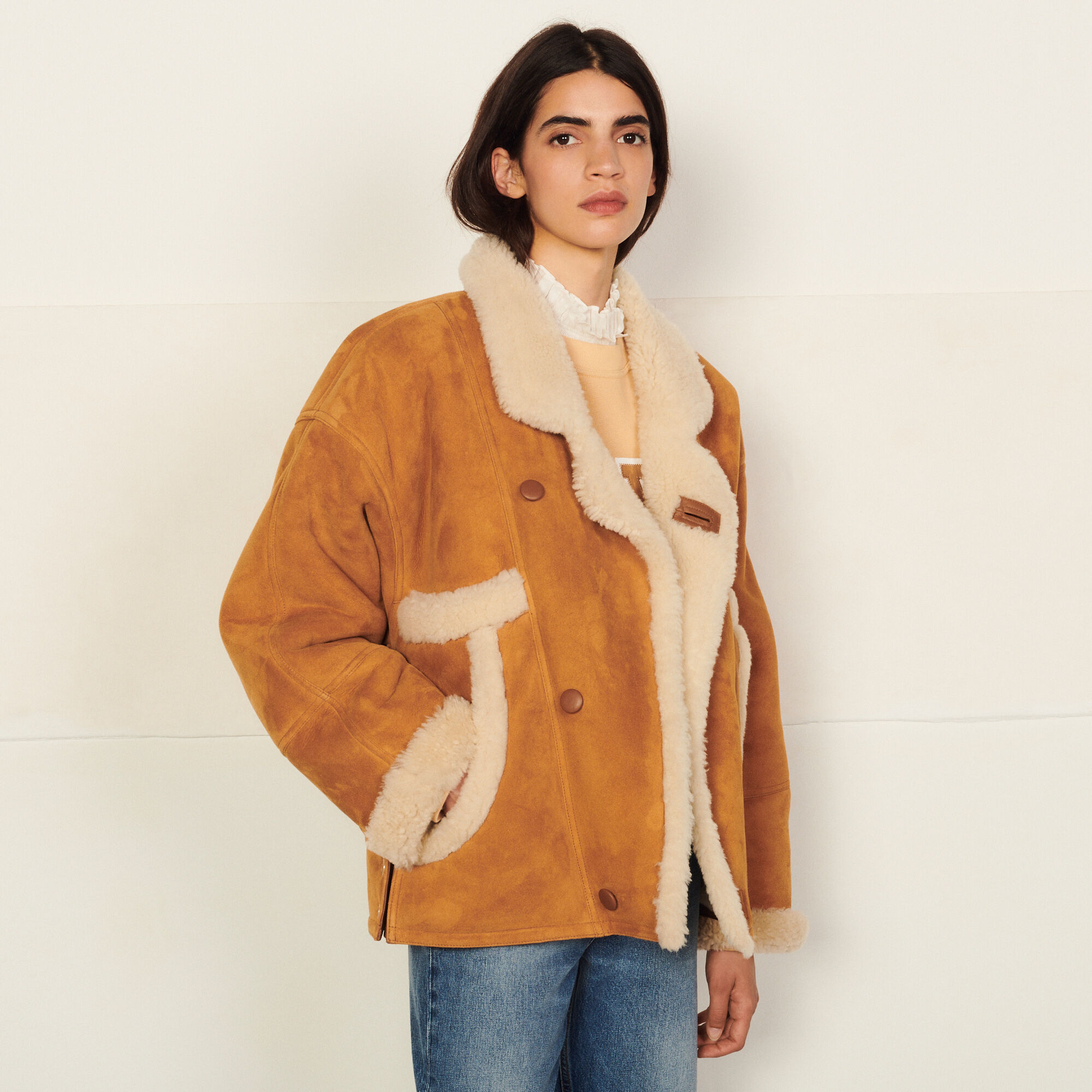Short Sheepskin Coat Coats Jackets Sandro paris