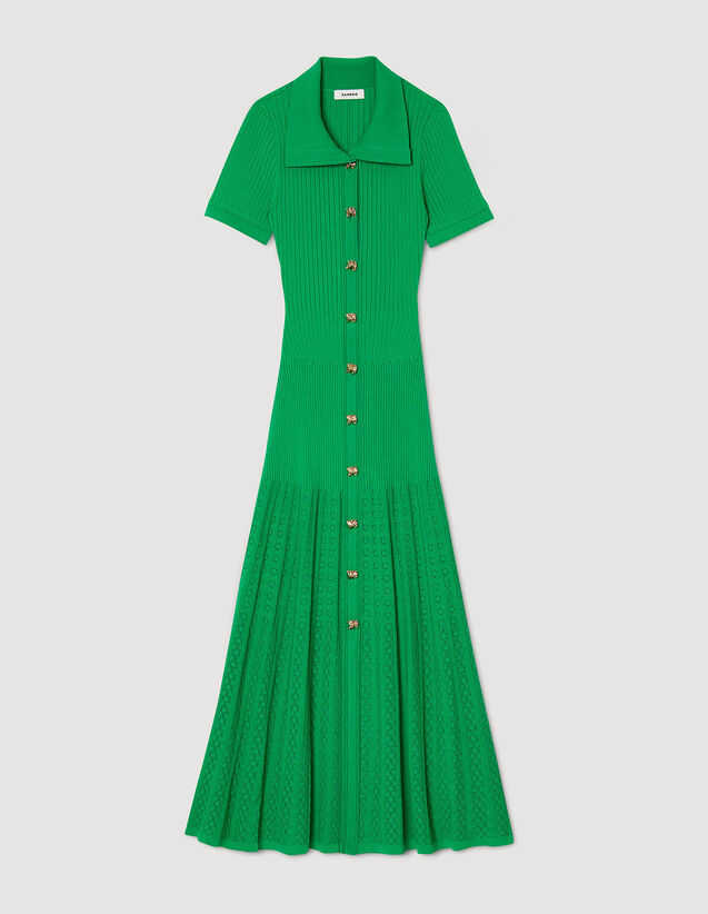 Knit Maxi Dress : Dresses color Green