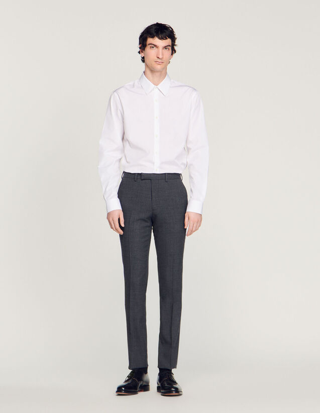Wool Suit Trousers : Suits & Tuxedos color Mocked Grey