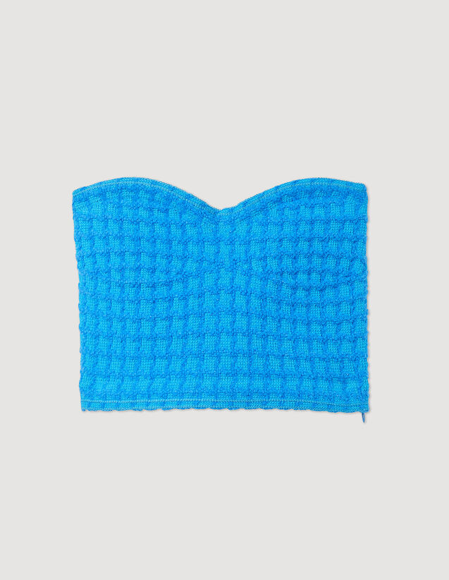 Cropped Tweed Bustier : Sweaters & Cardigans color Electric blue