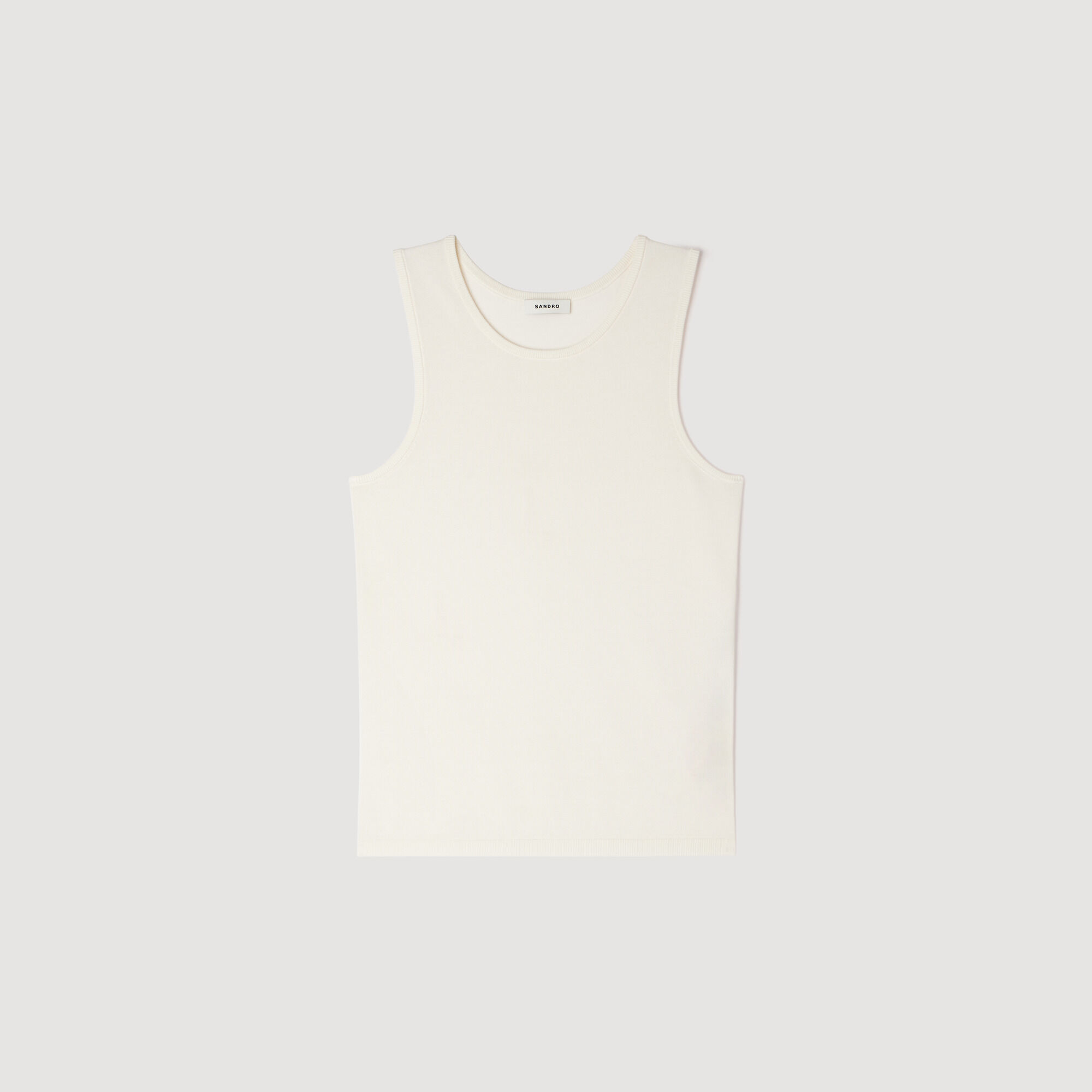 Knit Crew Neck Vest Top : Sweaters & Cardigans color white
