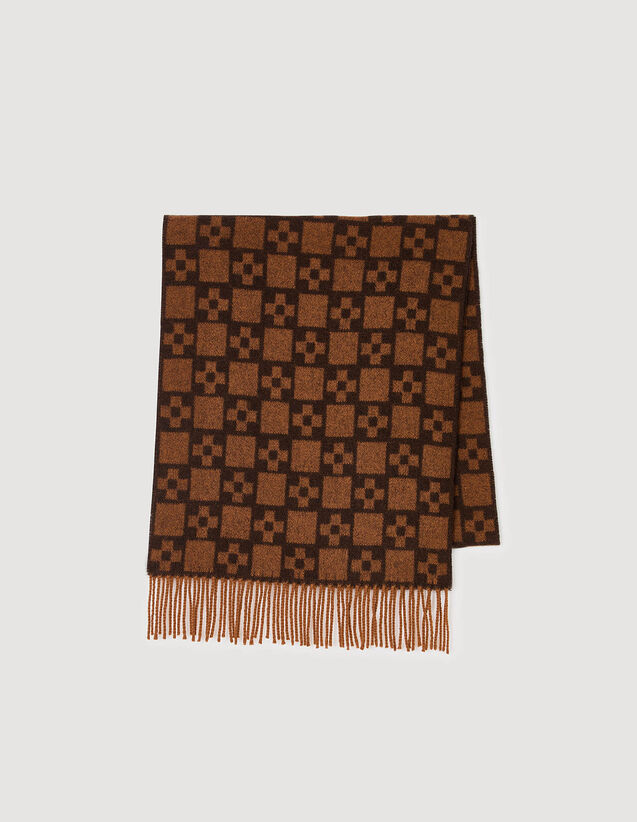 Wool Scarf - SHABO01070 | sandro-paris.com Wool Scarf : Scarves color Cognac