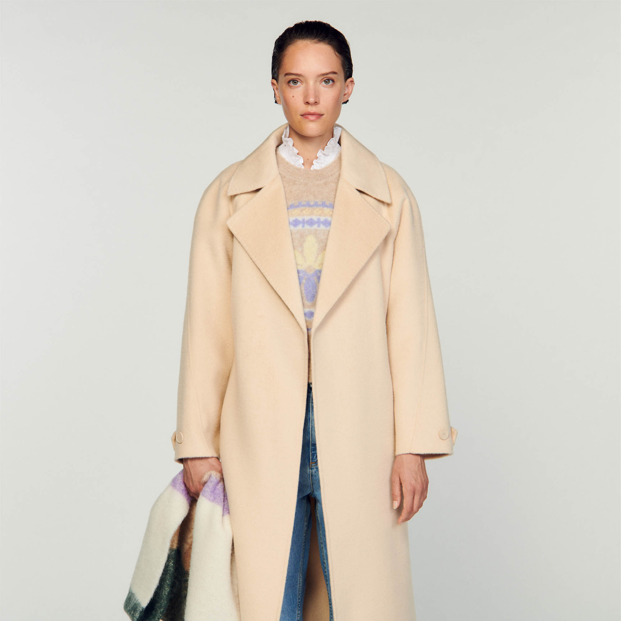 Double Breasted Wool Trench Coat Coats Jackets Sandro paris