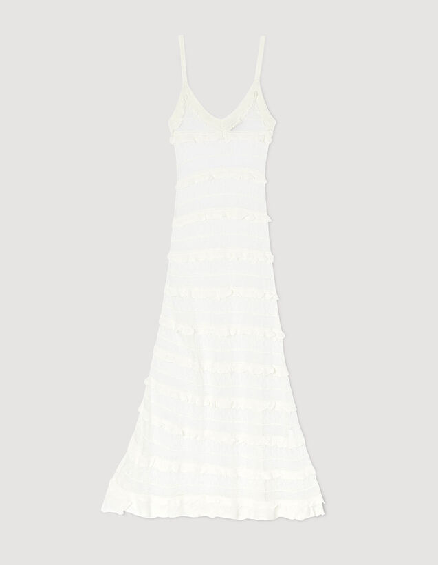 Knit Maxi Dress : Dresses color white