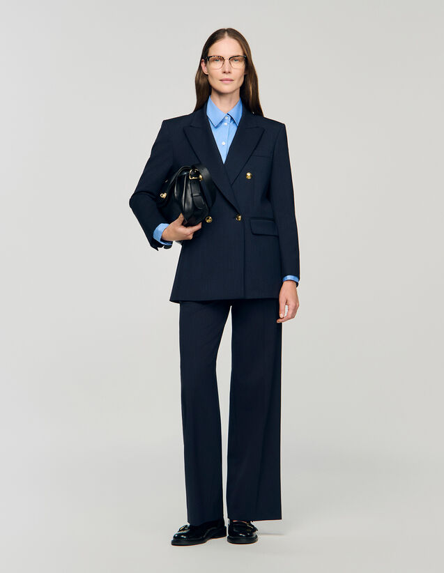 Pinstripe Jacket - SFPVE01240 | sandro-paris.com Pinstripe Jacket : Blazers & Jackets color Navy Blue