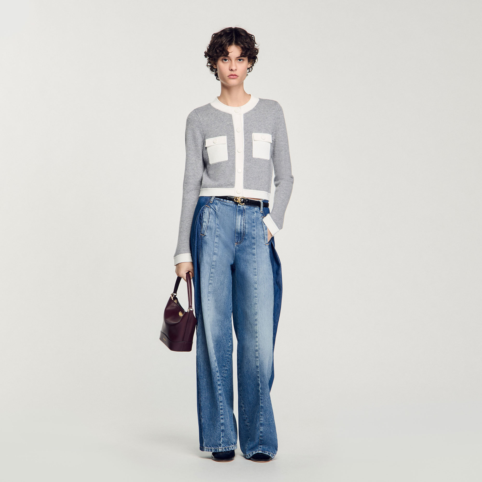 Linen and silk printed top | Sandro | Sandro Secondhand