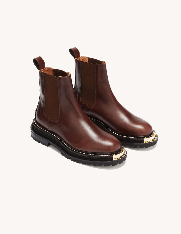 Leather Boots With Notched Sole - Boots - Sandro-paris.com