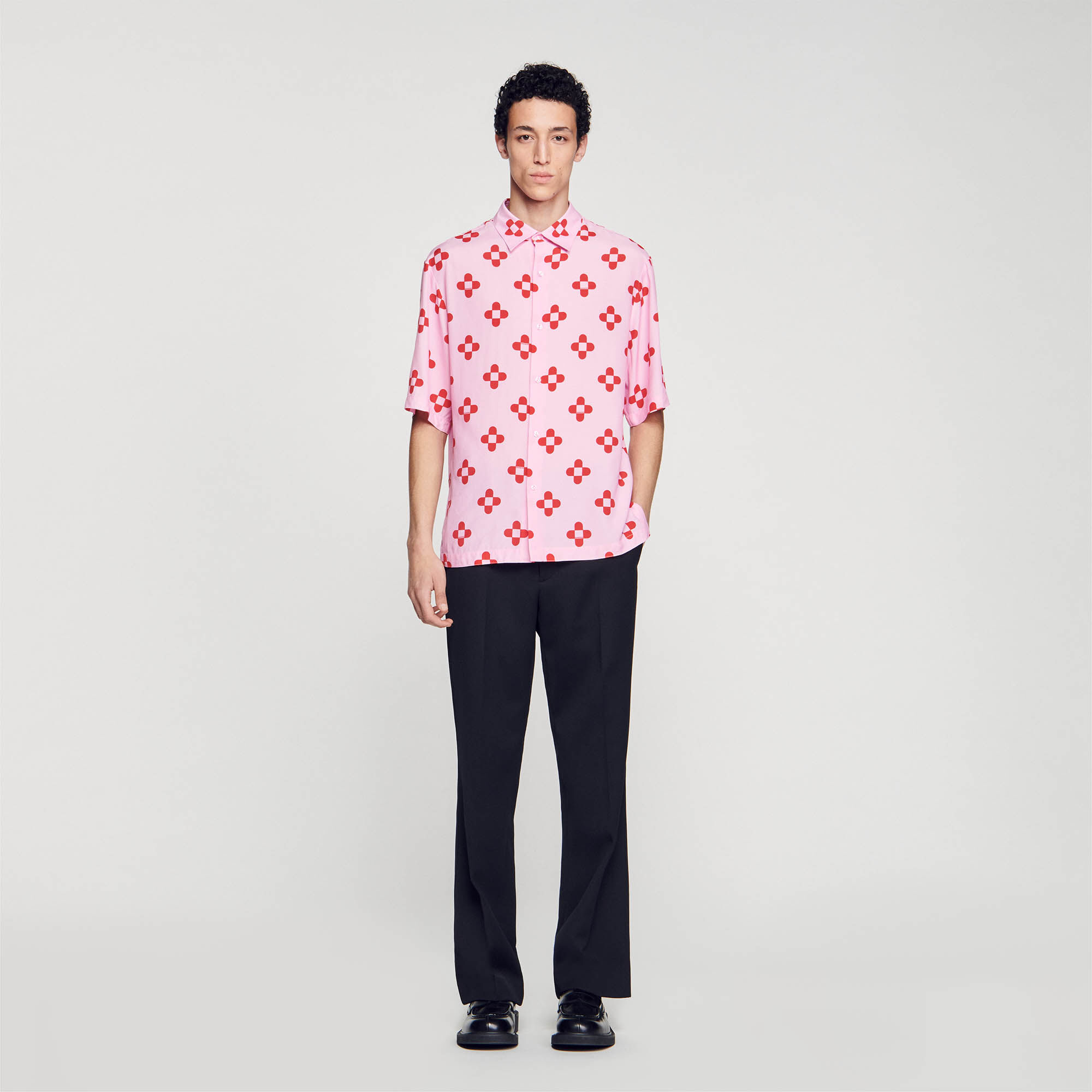 Cross Flower Short-Sleeved Shirt : Shirts color Sky Blue