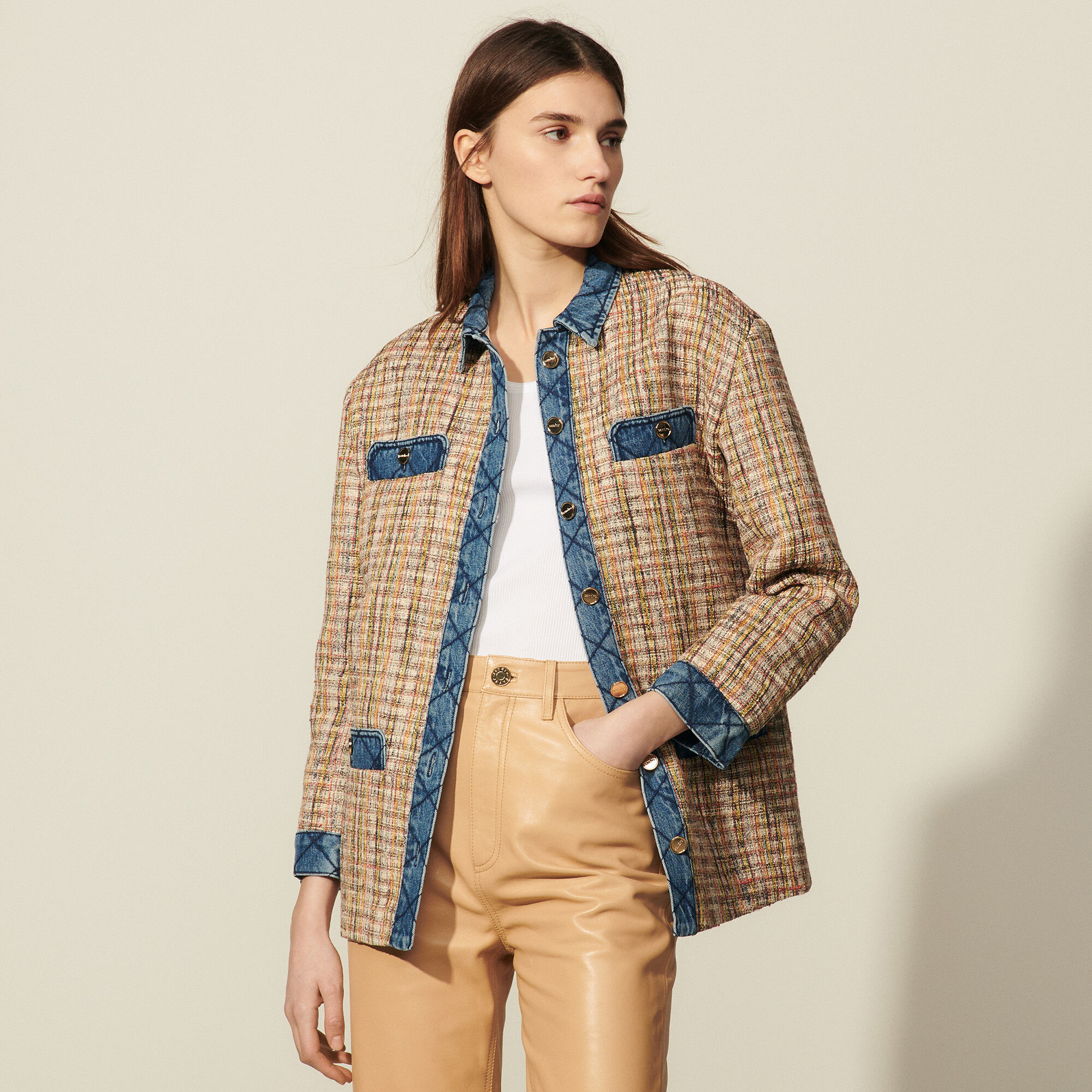Sandro tweed jacket cheap