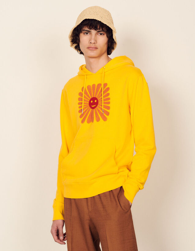 Embroidered Hoodie : Sweatshirts color Yellow