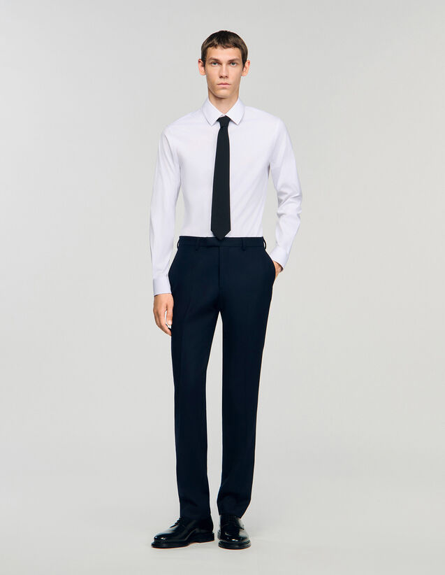 Wool Suit Trousers - SHPPA01772 | sandro-paris.com Wool Suit Trousers : Suits & Tuxedos color Navy Blue