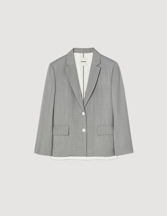 Satin-Effect Suit Jacket : Blazers & Jackets color Light Grey