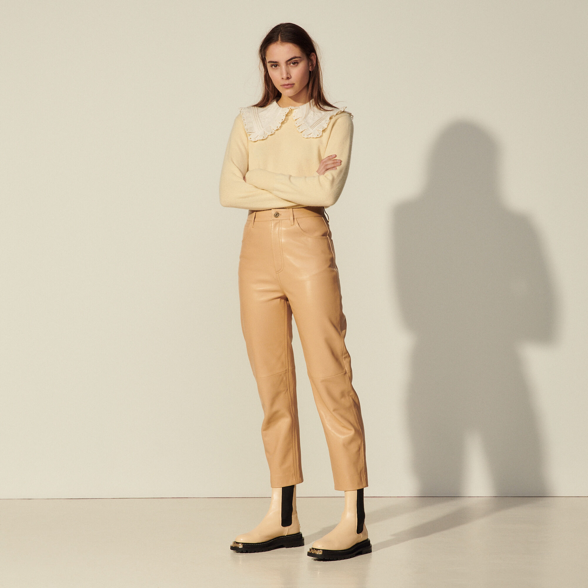 Leather mom hotsell trousers
