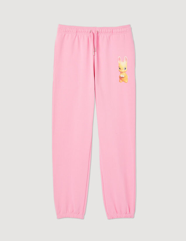 Joggers With Bunny Patch : Pants & Shorts color Pink