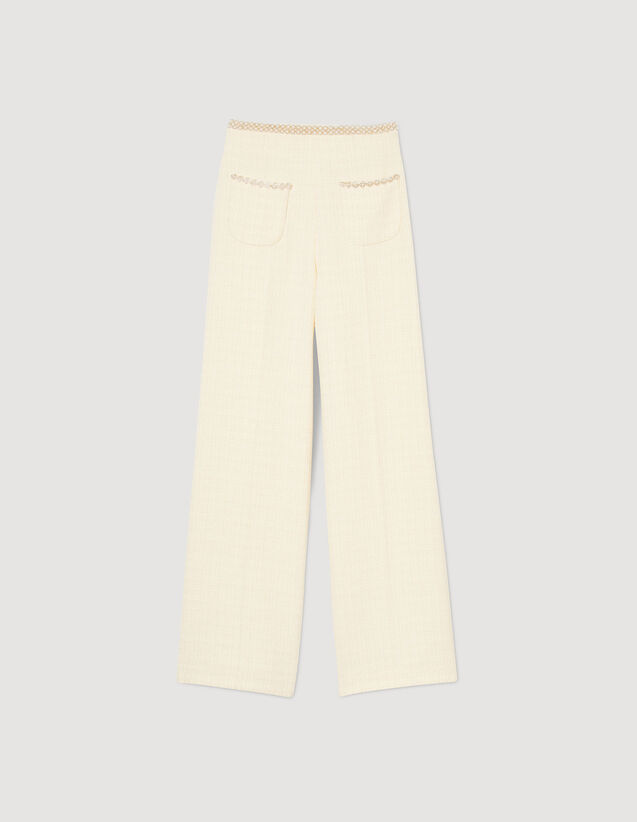 Tweed Trousers : Pants color Ecru