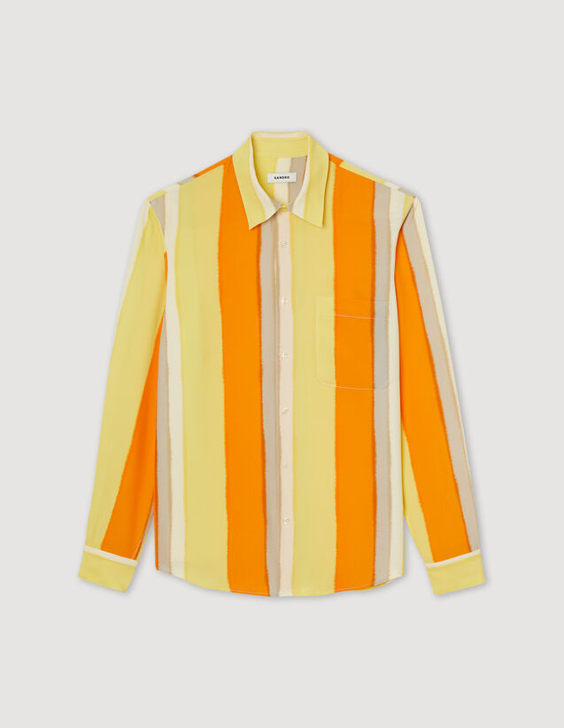 Flowing Striped Long-Sleeved Shirt : Shirts color Yellow