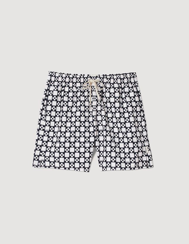 Square Cross Swim Shorts : Pants & Shorts color Ecru / Navy