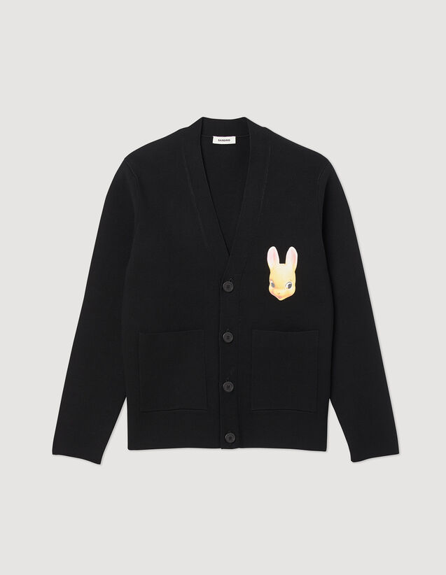 Bunny Cardigan : Sweatshirts color Black