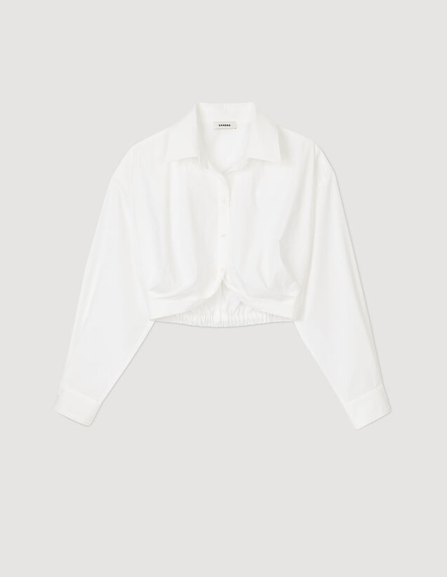 Cropped Shirt With Twist : NEW IN color white