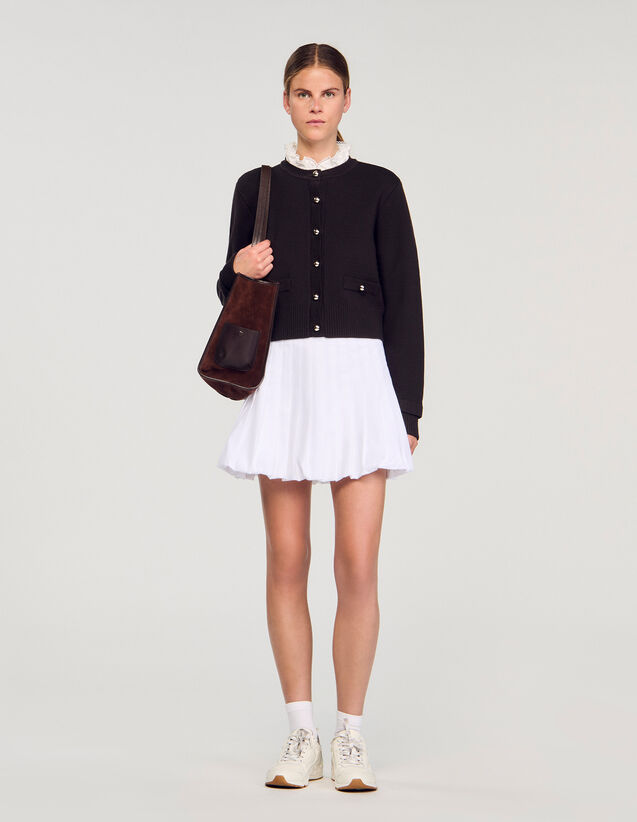 Cardigan With Ruffle Collar - SFPCA01272 | sandro-paris.com Cardigan With Ruffle Collar : Sweaters & Cardigans color Grey