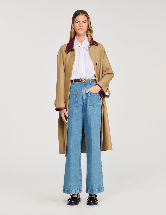 Wide-Leg High-Rise Jeans - SFPJE00764 | sandro-paris.com Wide-Leg High-Rise Jeans : Jeans color Blue Jean