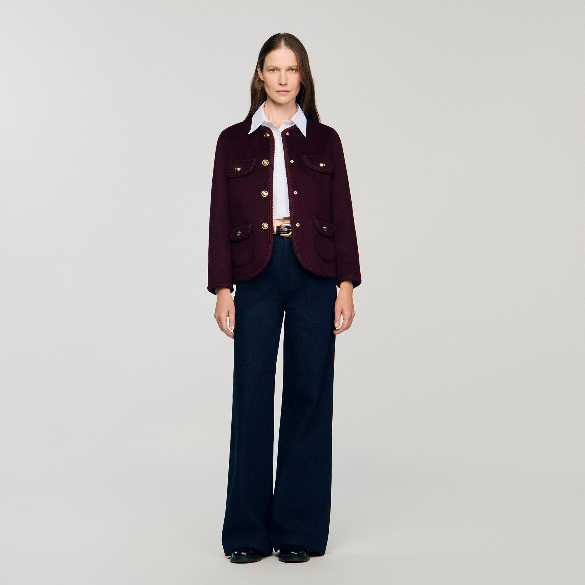Double-Faced Jacket : Coats color Bordeaux