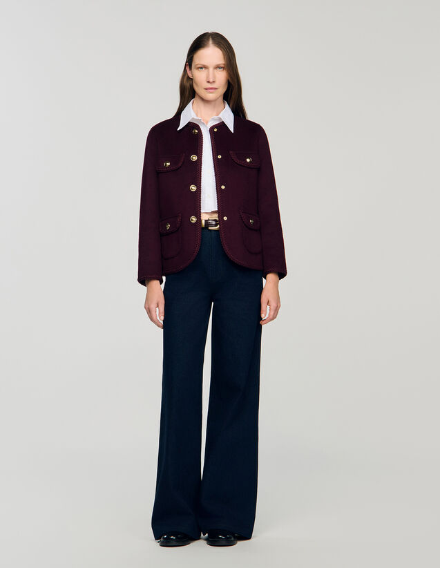 Double-Faced Jacket - SFPOU00703 | sandro-paris.com Double-Faced Jacket : Coats color Bordeaux