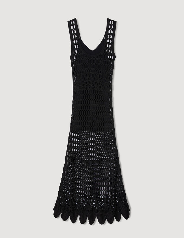 Crochet Dress : Dresses color Black