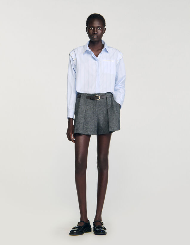 Striped Shirt - SFPCM01544 | sandro-paris.com Striped Shirt : Shirts color Sky Blue