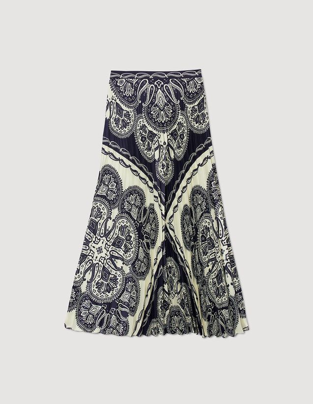 Floaty Bandana-Print Maxi Skirt : Skirts & Shorts color Beige / Navy