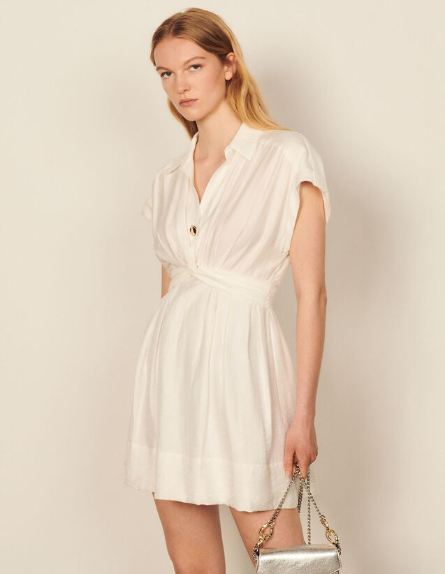 Short Linen Dress : Dresses color Off white
