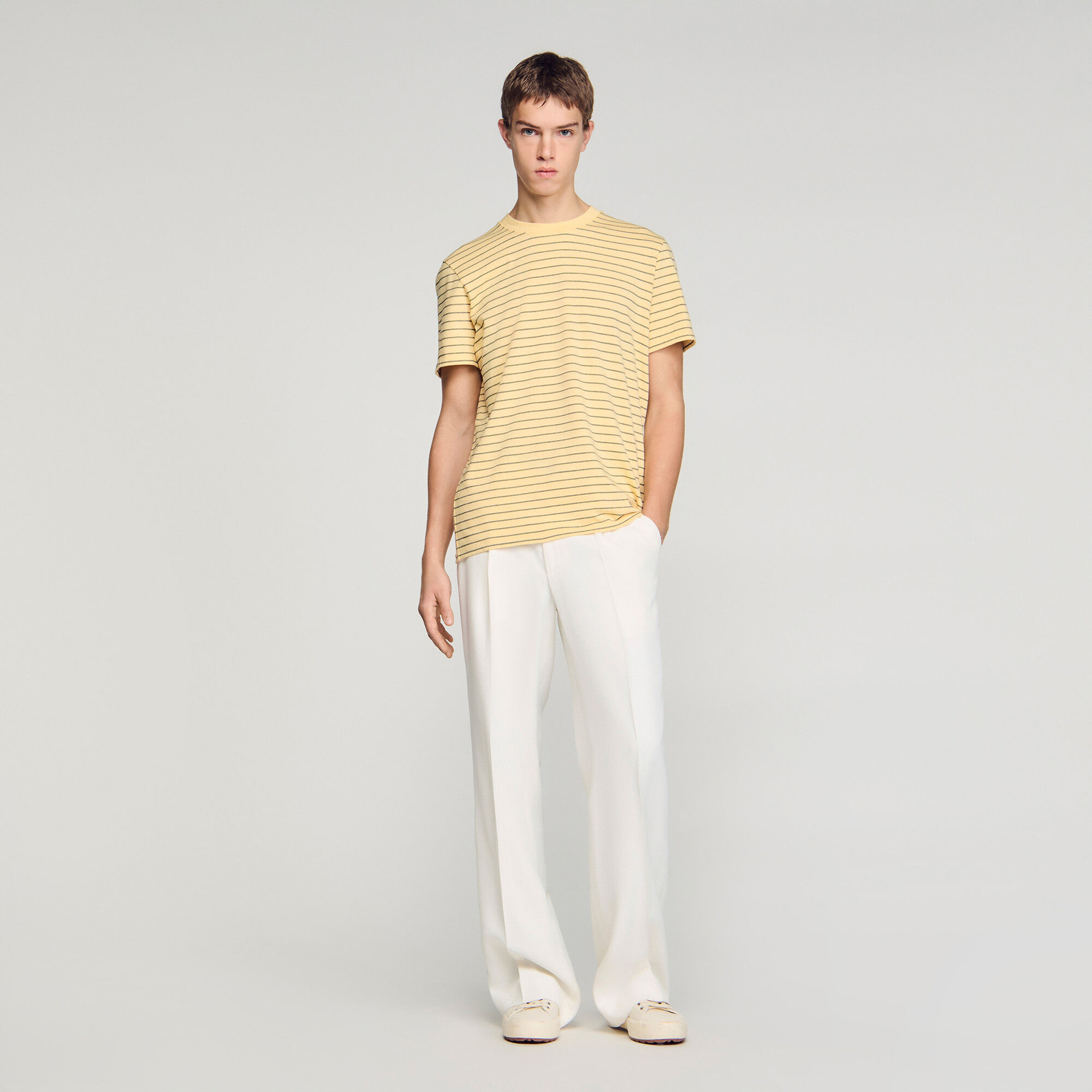 Striped T-Shirt : T-shirts & Polo shirts color White / Black