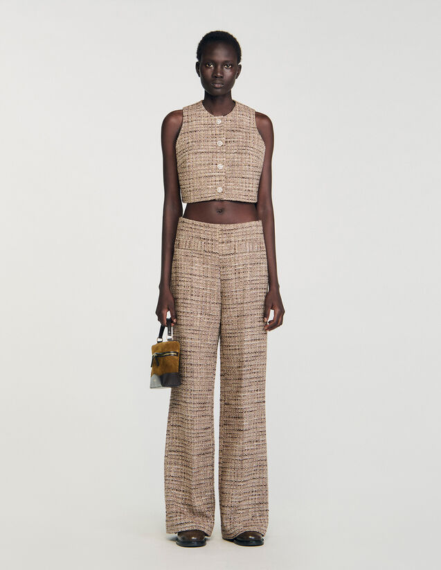 Tweed Vest - SFPTO00873 | sandro-paris.com Tweed Vest : Tops color Brown