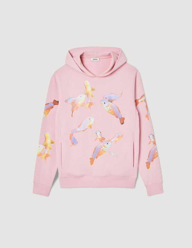 Sandro hooded sweatshirt with velvet insert Clearance